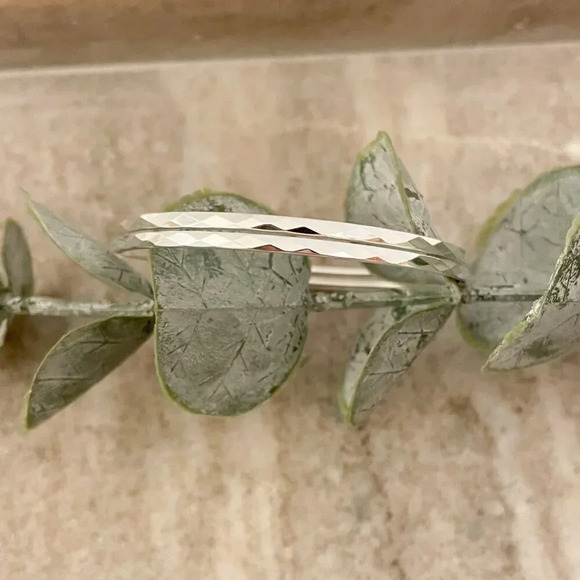 925 Sterling Silver Hoop Earrings Large Silver Hoops Diamond Cut Earrings - Picture 2 of 8